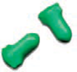 A pair of green ear plugs.