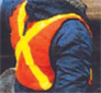 Orange and yellow safety vest.