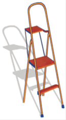 Title: Small household ladder - Description: Digital illustration of a small household ladder.