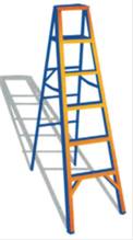 Title: Step ladder - Description: Digital illustration of a step ladder.