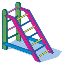 Title: Playground ladder - Description: Digital illustration of a playground ladder.