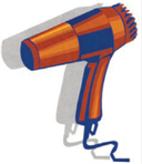 Hair dryer - Illustration of a standard portable blowdryer.
