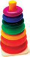 Colourful plastic ring stacking children's toy.