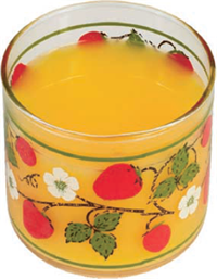 Title: Juice - Description: Image of a glass of orange juice.