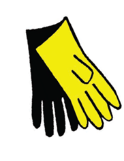 Yellow rubber gloves.