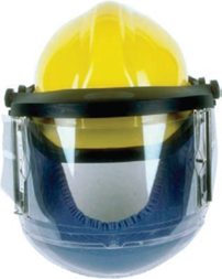 Safety hat with full face shield.
