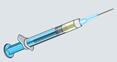 Une seringue  - Illustration d'une seringue dont l'aiguille est sans protection 