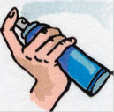 Insectifuge  -Illustration d'une main vaporisant un insectifuge 