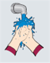 Se laver les mains - Illustration d'une personne se lavant les mains  