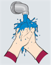 Une personne se lavant les mains  - Illustration d'une personne se lavant les mains