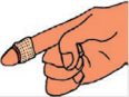 un pansement  - Illustration d'un doigt avec un pansement 