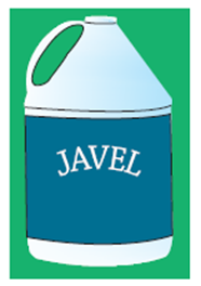 Une bouteille d'eau de javel -Illustration d'une bouteille d'eau de javel