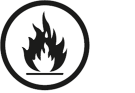 Title: Produit chimique inflammable - Description: Illustration d'une flamme  l'intrieur d'un cercle 