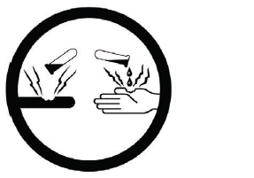 Title: Produit corrosif - Description: Illustration d'une main abme l o un produit chimique tombe dessus et d'un objet abm l o un produit chimique tombe dessus.