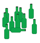 Gestes  viter  - Illustration de plusieurs petites bouteilles vertes. 