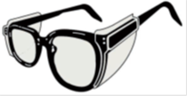 Title: Lunettes  crans latraux de protection - Description: Illustration d'une paire de lunettes  crans latraux de protection