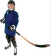Une personne jouant au hockey sur glace  - Image d'une personne jouant au hokey sur glace. Elle porte un casque.